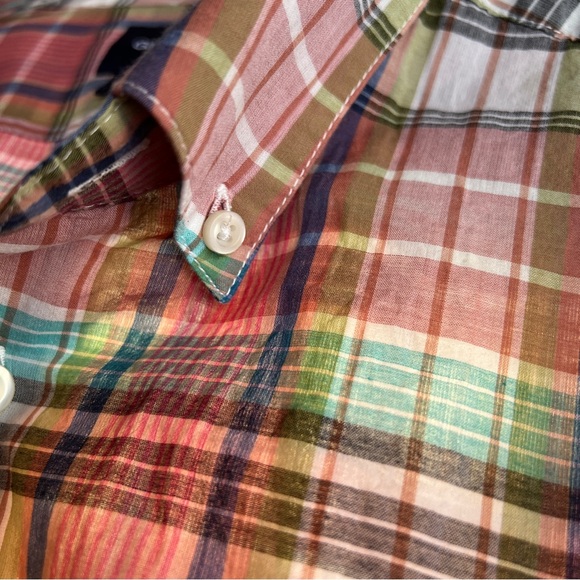 GAP Short Sleeve Shirt VTG Cotton Plaid Size XL - Picture 3 of 11